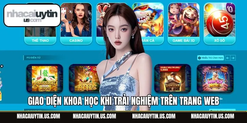 Giao diện khoa học khi trải nghiệm trên trang web