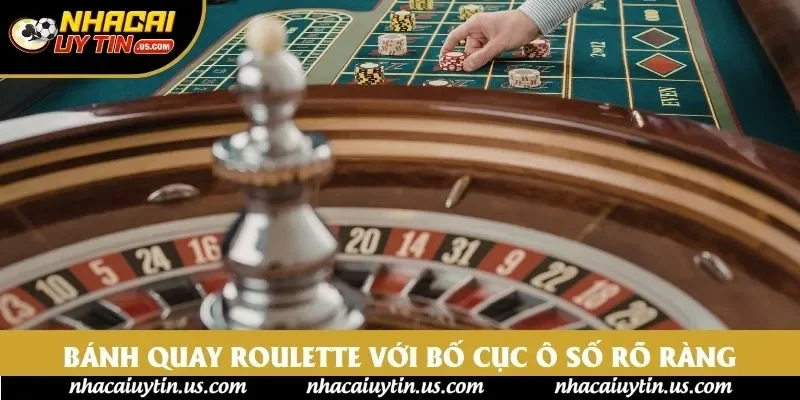 Bánh quay Roulette với bố cục ô số và màu sắc rõ ràng